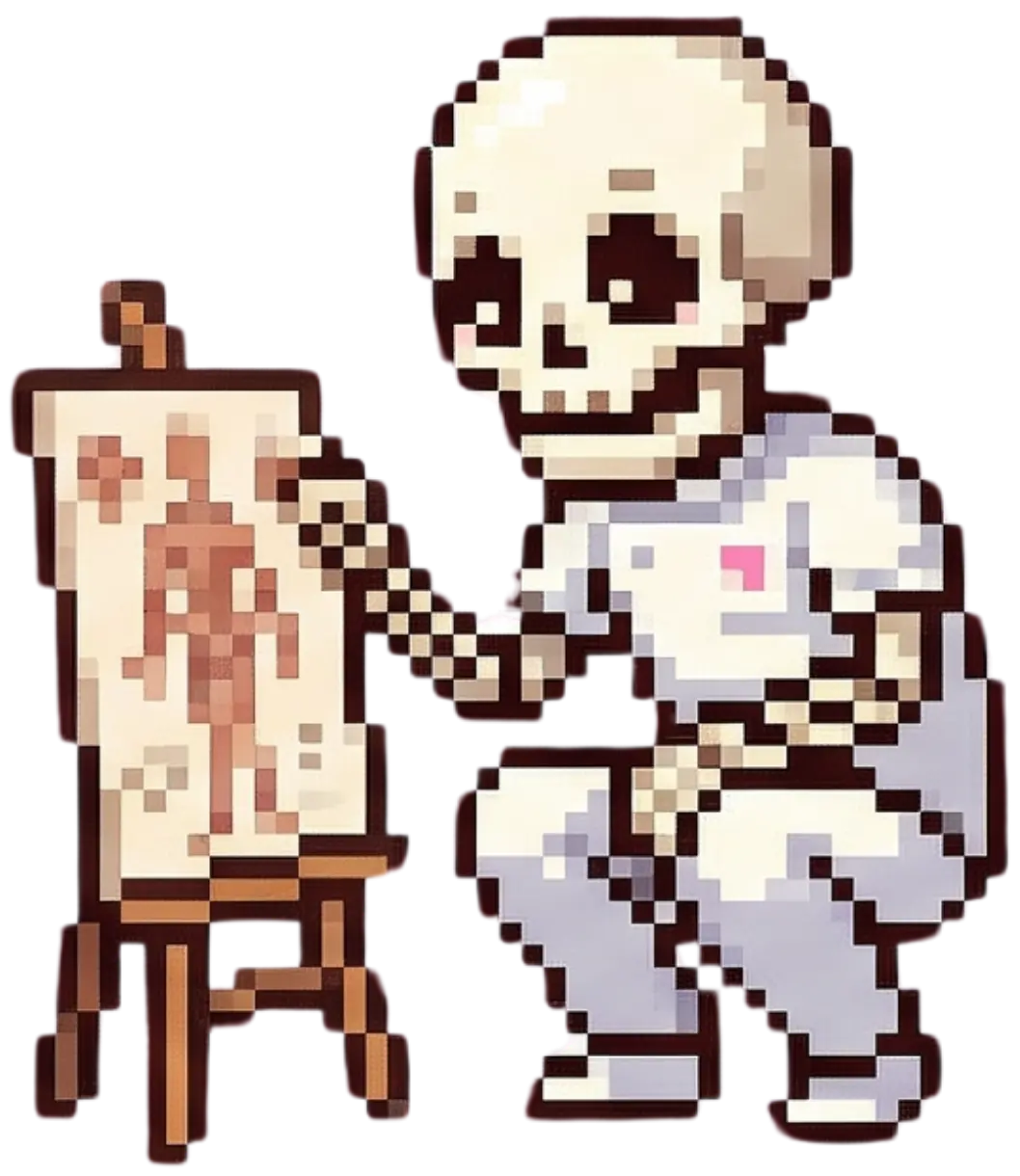 解剖図を描くスケルトン